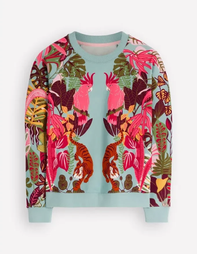 Emi Printed Sweatshirt Tropical Safari Placement Emi Printed Sweatshirt Tropical Safari Placement
