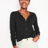 Emilia Cotton Crew Cardigan Black Emilia Cotton Crew Cardigan Black