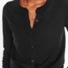 Emilia Cotton Crew Cardigan Black Emilia Cotton Crew Cardigan Black