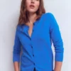Emilia Cotton Crew Cardigan Kingfisher Blue Emilia Cotton Crew Cardigan Kingfisher Blue