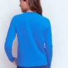 Emilia Cotton Crew Cardigan Kingfisher Blue Emilia Cotton Crew Cardigan Kingfisher Blue