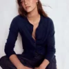 Emilia Cotton Crew Cardigan Navy Emilia Cotton Crew Cardigan Navy