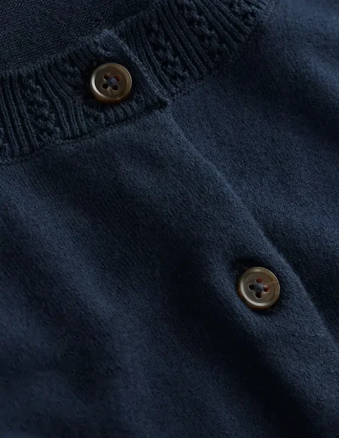 Emilia Cotton Crew Cardigan Navy Emilia Cotton Crew Cardigan Navy