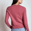 Emilia Cotton Crew Cardigan Pink Heather Emilia Cotton Crew Cardigan Pink Heather