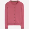 Emilia Cotton Crew Cardigan Pink Heather Emilia Cotton Crew Cardigan Pink Heather