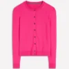 Emilia Cotton Crew Cardigan Pink Peony Emilia Cotton Crew Cardigan Pink Peony