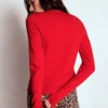 Emilia Cotton Crew Cardigan Poppy Red Emilia Cotton Crew Cardigan Poppy Red