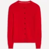 Emilia Cotton Crew Cardigan Poppy Red Emilia Cotton Crew Cardigan Poppy Red