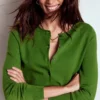 Emilia Cotton Crew Cardigan Promenade Green Emilia Cotton Crew Cardigan Promenade Green