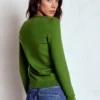 Emilia Cotton Crew Cardigan Promenade Green Emilia Cotton Crew Cardigan Promenade Green