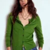 Emilia Cotton Crew Cardigan Promenade Green Emilia Cotton Crew Cardigan Promenade Green