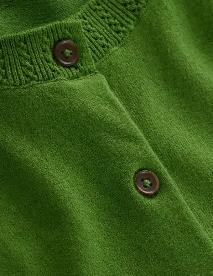 Emilia Cotton Crew Cardigan Promenade Green Emilia Cotton Crew Cardigan Promenade Green