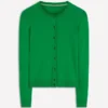 Emilia Cotton Crew Cardigan Rich Emerald Emilia Cotton Crew Cardigan Rich Emerald
