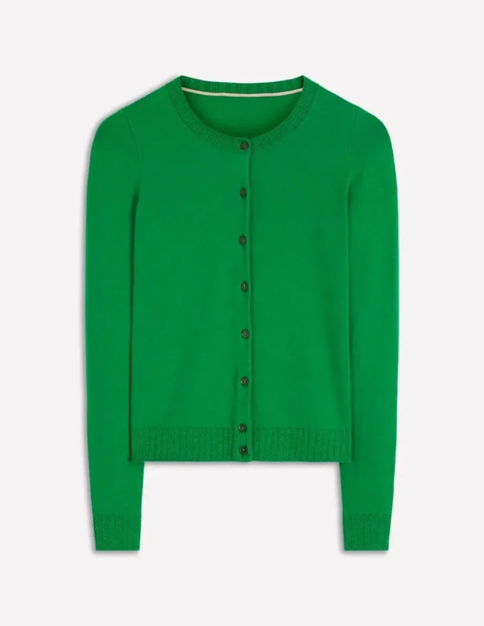 Emilia Cotton Crew Cardigan Rich Emerald Emilia Cotton Crew Cardigan Rich Emerald