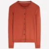 Emilia Cotton Crew Cardigan Roasted Chestnut Brown Emilia Cotton Crew Cardigan Roasted Chestnut Brown