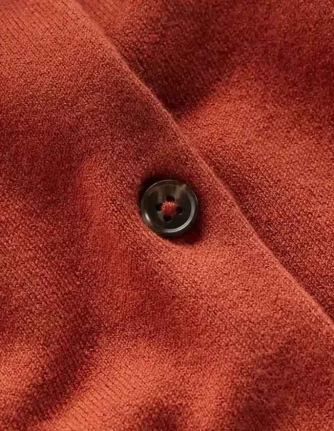 Emilia Cotton Crew Cardigan Roasted Chestnut Brown Emilia Cotton Crew Cardigan Roasted Chestnut Brown