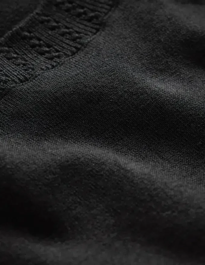 Emilia Cotton Crew Neck Vest Black Emilia Cotton Crew Neck Vest Black