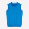 Emilia Cotton Crew Neck Vest Kingfisher Blue Emilia Cotton Crew Neck Vest Kingfisher Blue