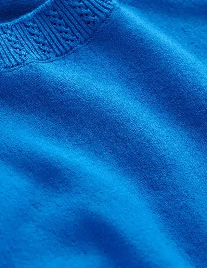 Emilia Cotton Crew Neck Vest Kingfisher Blue Emilia Cotton Crew Neck Vest Kingfisher Blue