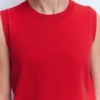 Emilia Cotton Crew Neck Vest Merida Red Emilia Cotton Crew Neck Vest Merida Red