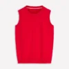 Emilia Cotton Crew Neck Vest Merida Red Emilia Cotton Crew Neck Vest Merida Red
