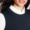 Emilia Cotton Crew Neck Vest Navy Emilia Cotton Crew Neck Vest Navy