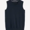 Emilia Cotton Crew Neck Vest Navy Emilia Cotton Crew Neck Vest Navy