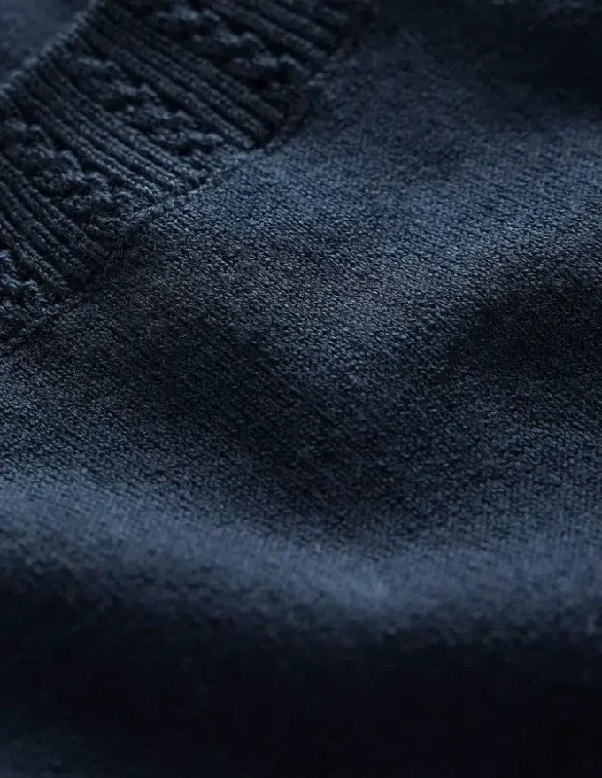 Emilia Cotton Crew Neck Vest Navy Emilia Cotton Crew Neck Vest Navy