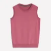 Emilia Cotton Crew Neck Vest Pink Heather Emilia Cotton Crew Neck Vest Pink Heather