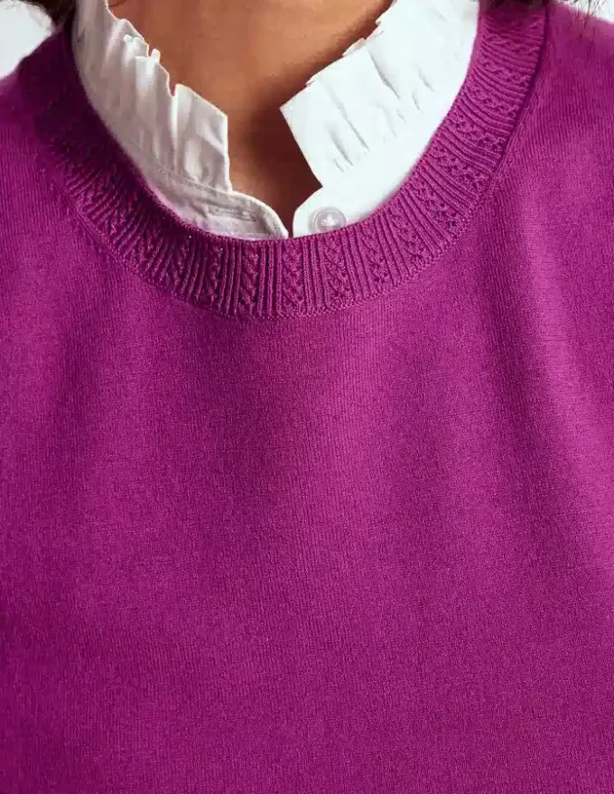 Emilia Cotton Crew Neck Vest Regal Purple Emilia Cotton Crew Neck Vest Regal Purple