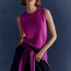 Emilia Cotton Crew Neck Vest Regal Purple Emilia Cotton Crew Neck Vest Regal Purple