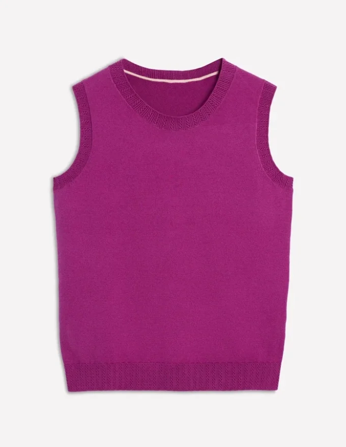 Emilia Cotton Crew Neck Vest Regal Purple Emilia Cotton Crew Neck Vest Regal Purple