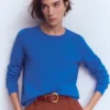 Emilia Cotton Crew Sweater Kingfisher Blue Emilia Cotton Crew Sweater Kingfisher Blue