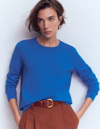 Emilia Cotton Crew Sweater Kingfisher Blue
