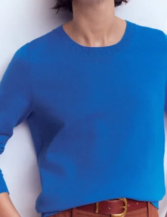 Emilia Cotton Crew Sweater Kingfisher Blue