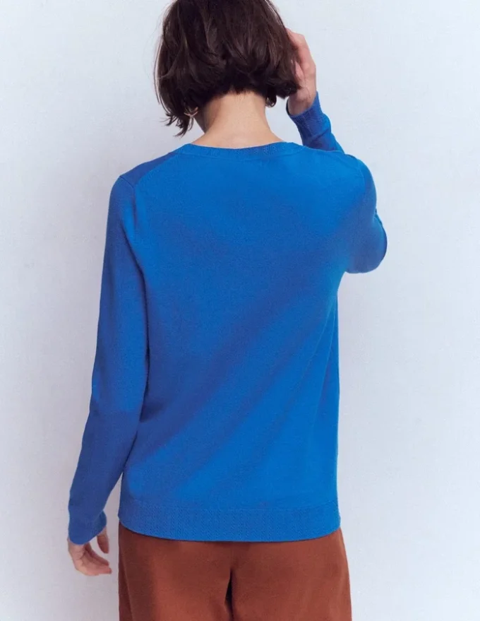 Emilia Cotton Crew Sweater Kingfisher Blue Emilia Cotton Crew Sweater Kingfisher Blue