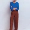 Emilia Cotton Crew Sweater Kingfisher Blue Emilia Cotton Crew Sweater Kingfisher Blue