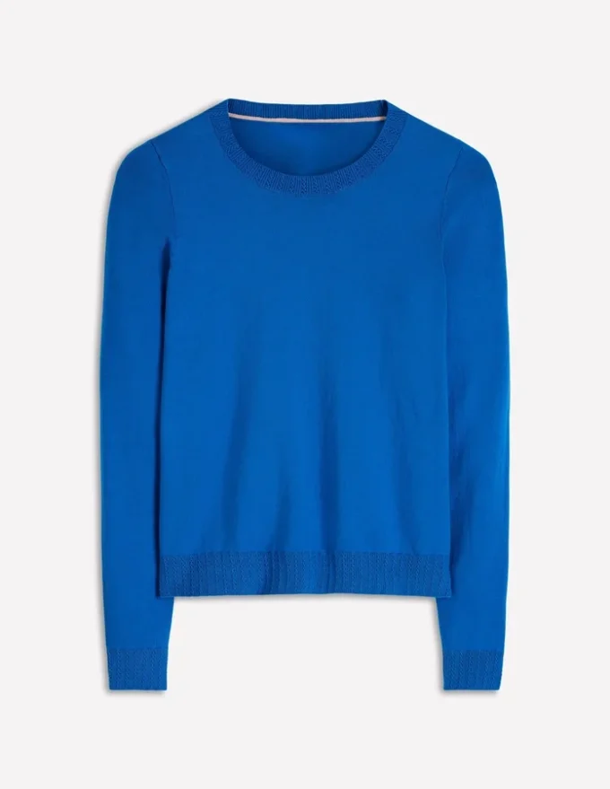 Emilia Cotton Crew Sweater Kingfisher Blue Emilia Cotton Crew Sweater Kingfisher Blue
