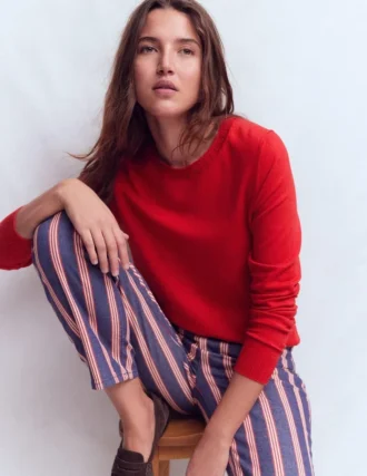 Emilia Cotton Crew Sweater Merida Red