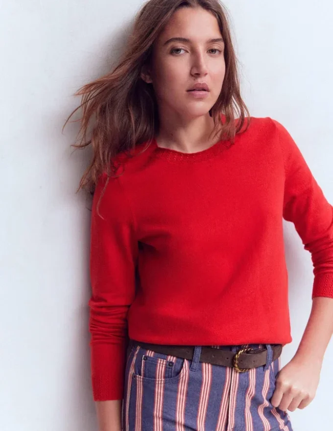 Emilia Cotton Crew Sweater Merida Red Emilia Cotton Crew Sweater Merida Red