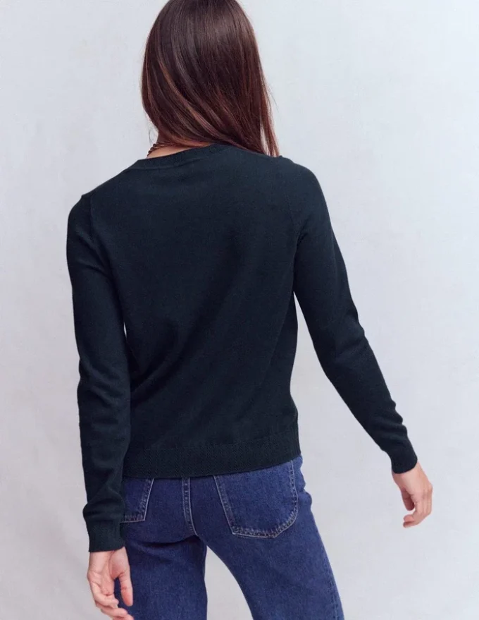 Emilia Cotton Crew Sweater Navy Emilia Cotton Crew Sweater Navy