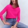 Emilia Cotton Crew Sweater Pink Peony Emilia Cotton Crew Sweater Pink Peony