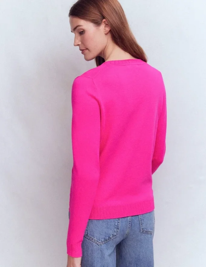 Emilia Cotton Crew Sweater Pink Peony Emilia Cotton Crew Sweater Pink Peony