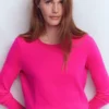 Emilia Cotton Crew Sweater Pink Peony Emilia Cotton Crew Sweater Pink Peony