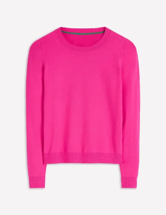 Emilia Cotton Crew Sweater Pink Peony Emilia Cotton Crew Sweater Pink Peony