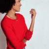 Emilia Cotton Crew Sweater Poppy Red Emilia Cotton Crew Sweater Poppy Red