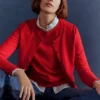 Emilia Cotton Crew Sweater Poppy Red Emilia Cotton Crew Sweater Poppy Red