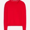 Emilia Cotton Crew Sweater Poppy Red Emilia Cotton Crew Sweater Poppy Red