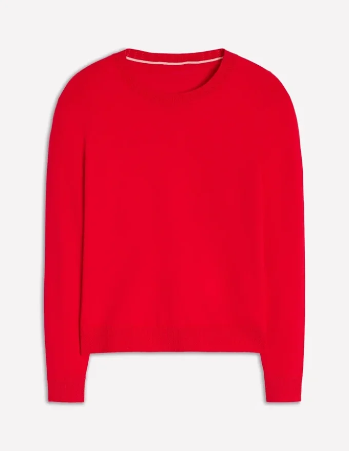 Emilia Cotton Crew Sweater Poppy Red Emilia Cotton Crew Sweater Poppy Red