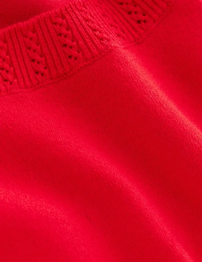 Emilia Cotton Crew Sweater Poppy Red Emilia Cotton Crew Sweater Poppy Red